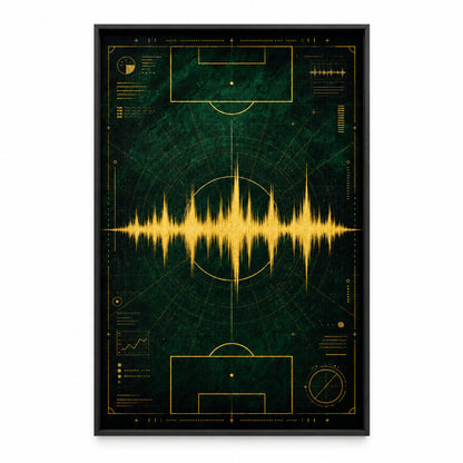 Emerald Gold Coordinate Soundwave Canvas Painting Wall Decor | black_sku