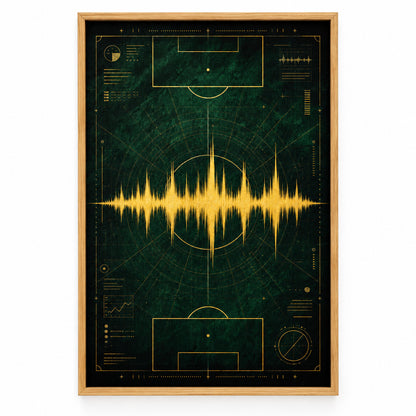 Emerald Gold Coordinate Soundwave Canvas Painting Wall Decor | brown_sku