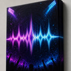 Ultraviolet Chant Soundwave Soccer Canvas Wall Art canvas texture detail