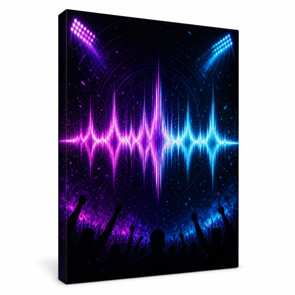 Ultraviolet Chant Soundwave Soccer Canvas Wall Art white background left-view wrapped canvas main image