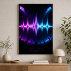 Ultraviolet Chant Soundwave Soccer Canvas Wall Art wall mockup
