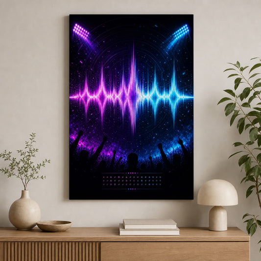 Ultraviolet Chant Soundwave Soccer Canvas Wall Art wall mockup