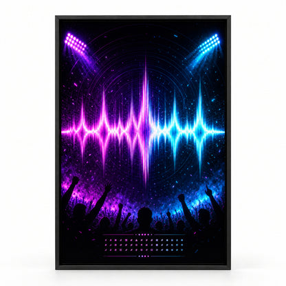 Ultraviolet Chant Soundwave Canvas Painting Wall Decor | black_sku