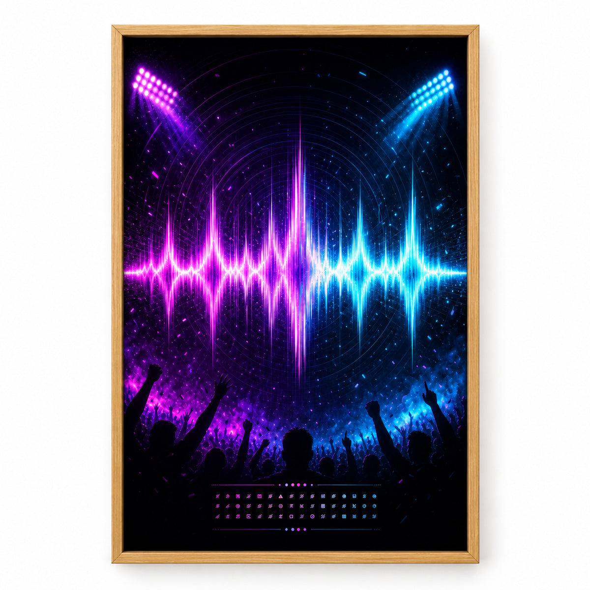 Ultraviolet Chant Soundwave Canvas Painting Wall Decor | brown_sku
