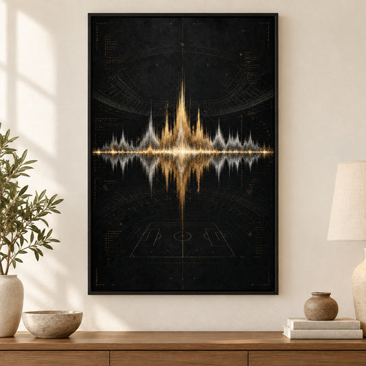 Silver Champagne Victory Soundwave Canvas Wall Art | black_independent_close