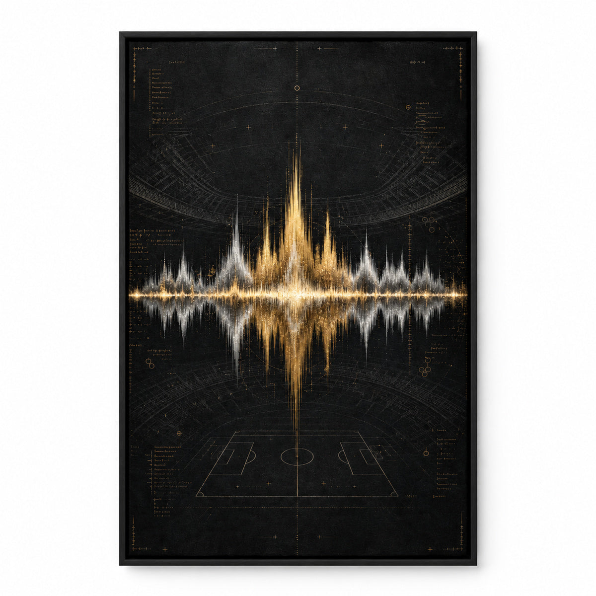 Silver Champagne Victory Soundwave Canvas Wall Art | black_sku