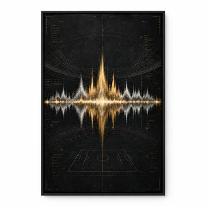 Silver Champagne Victory Soundwave Canvas Wall Art | black_sku