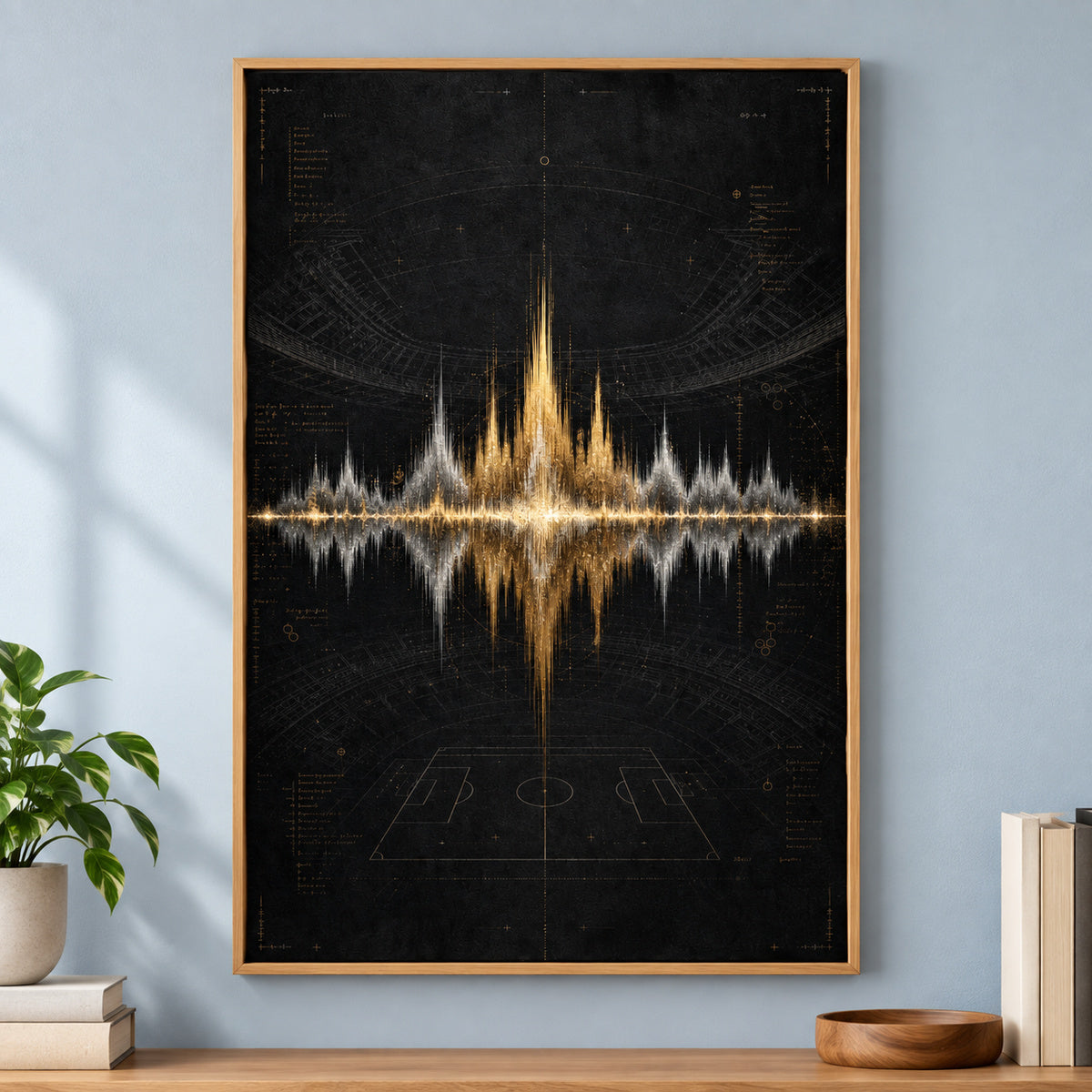 Silver Champagne Victory Soundwave Canvas Wall Art | brown_independent_close