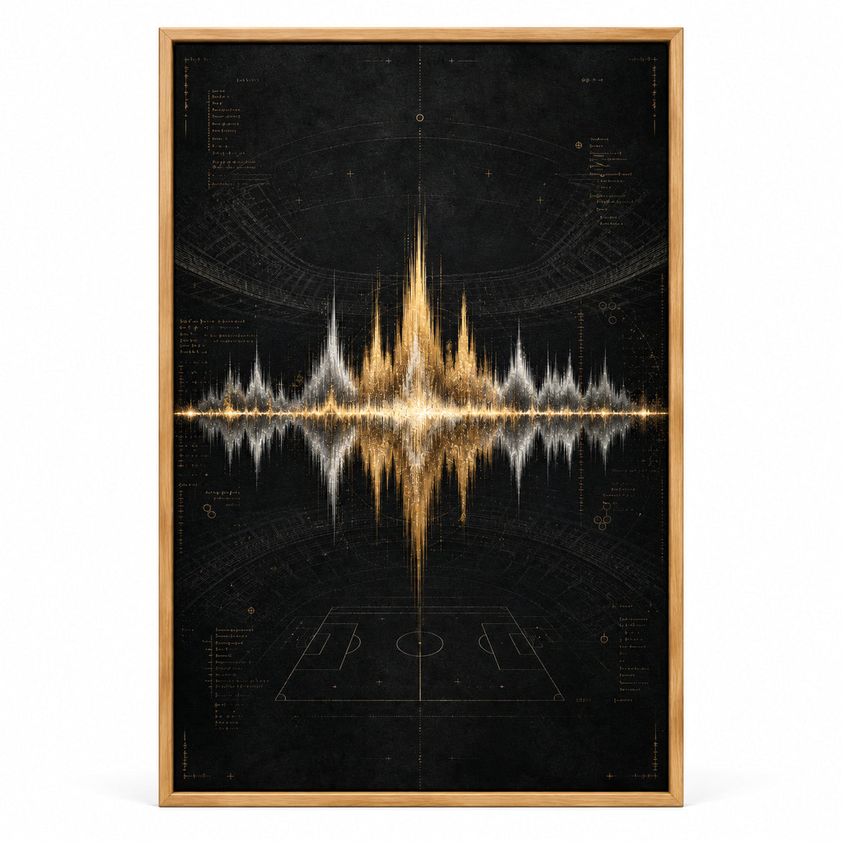 Silver Champagne Victory Soundwave Canvas Wall Art | brown_sku