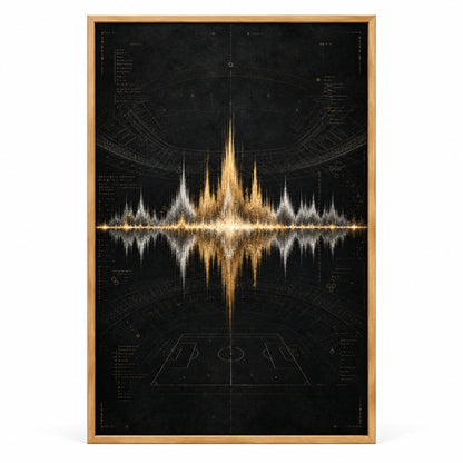 Silver Champagne Victory Soundwave Canvas Wall Art | brown_sku