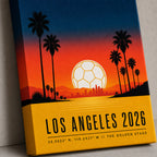 Los Angeles 2026 Golden Stage Soccer Canvas Wall Art 02 canvas texture detail