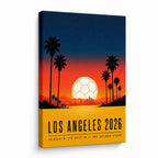 Los Angeles 2026 Golden Stage Soccer Canvas Wall Art 02 white background left-view wrapped canvas main image