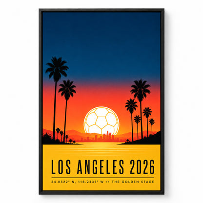 Los Angeles Golden Stage 02 Soccer Canvas Wall Art | black_sku