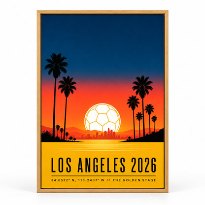 Los Angeles Golden Stage 02 Soccer Canvas Wall Art | brown_sku