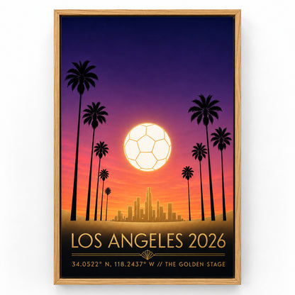 Los Angeles Golden Stage 03 Soccer Canvas Wall Art | brown_sku