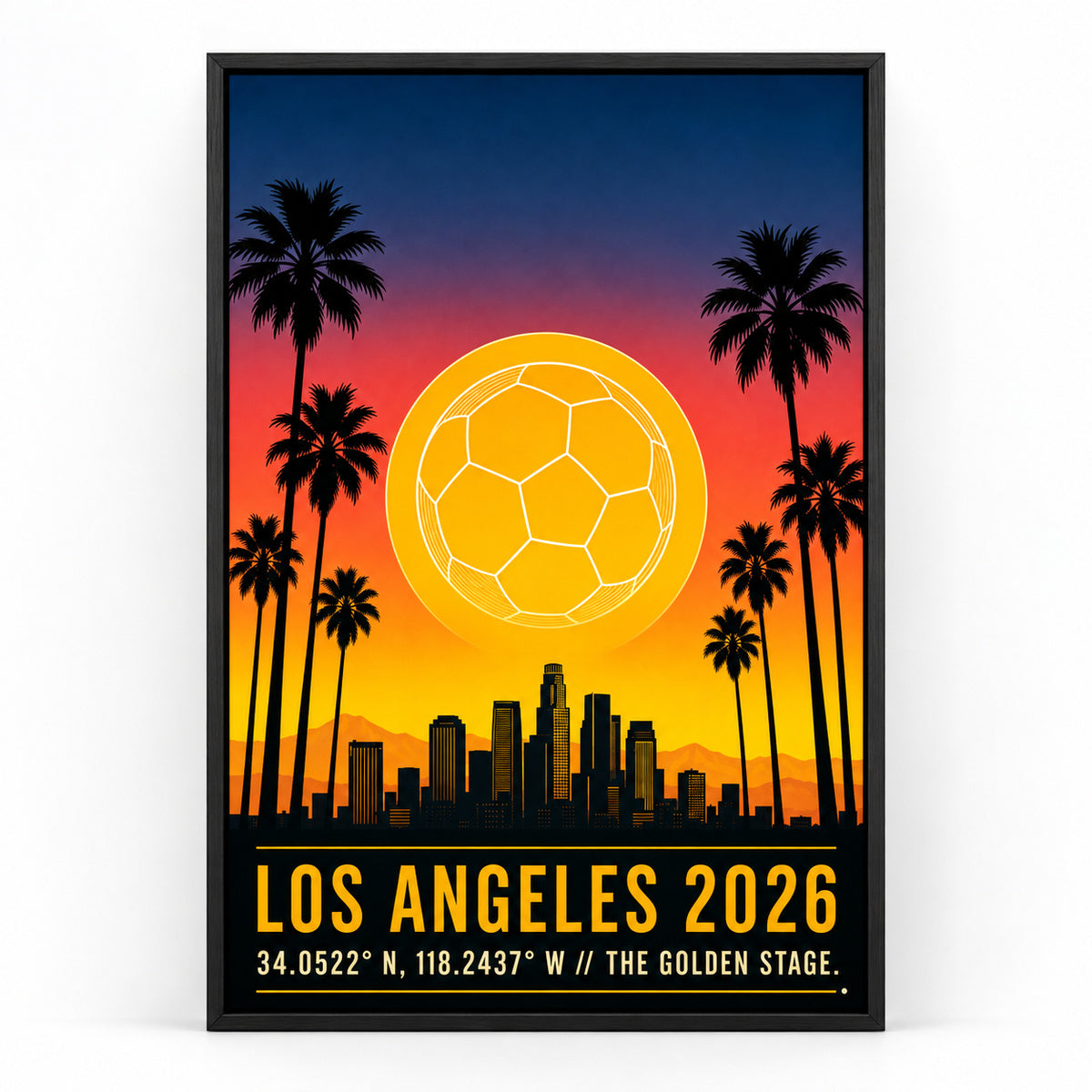 Los Angeles Golden Stage 04 Soccer Canvas Wall Art | black_sku