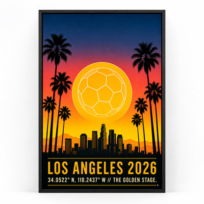 Los Angeles Golden Stage 04 Soccer Canvas Wall Art | black_sku