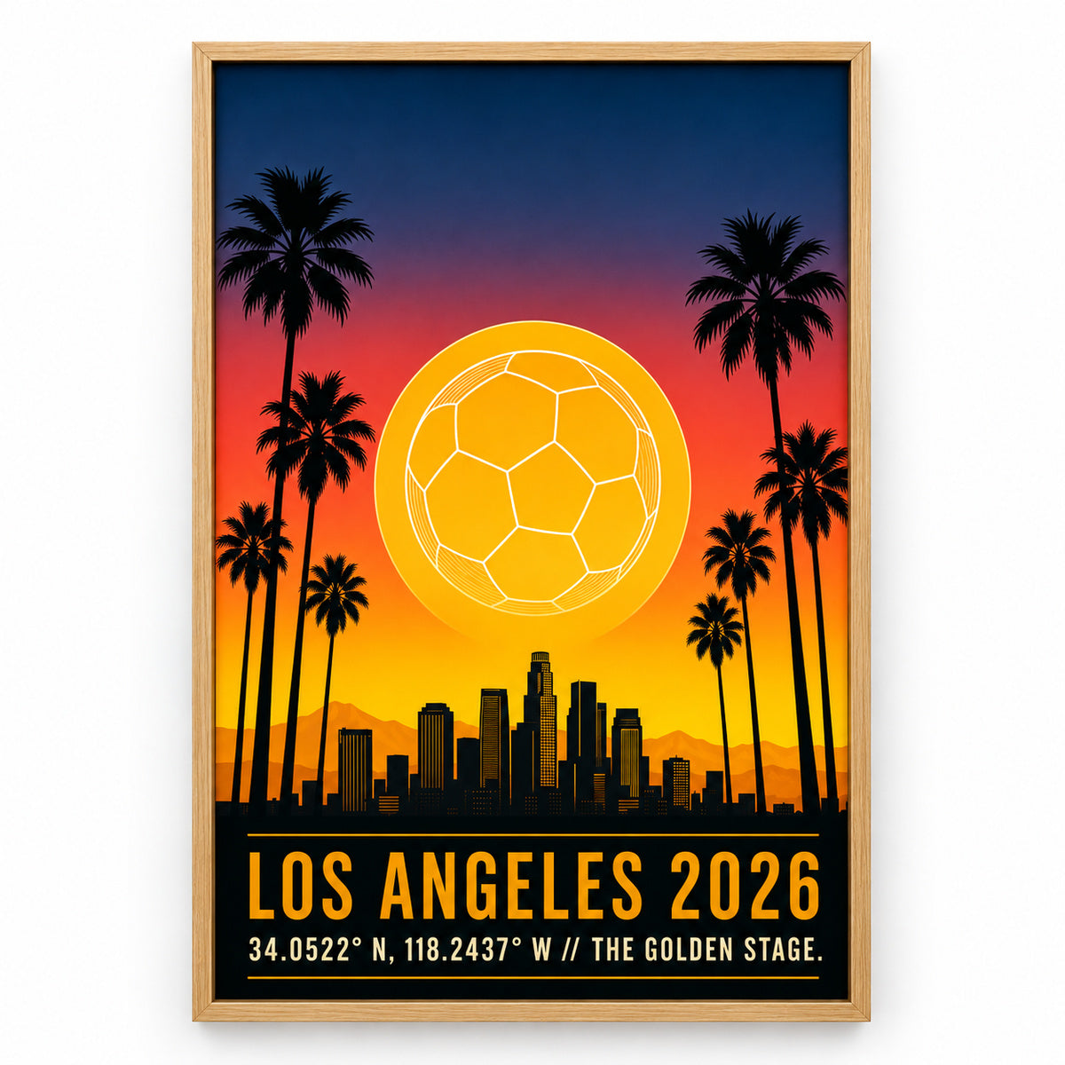Los Angeles Golden Stage 04 Soccer Canvas Wall Art | brown_sku