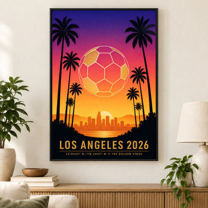 Los Angeles Golden Stage 05 Soccer Canvas Wall Art | black_independent_close
