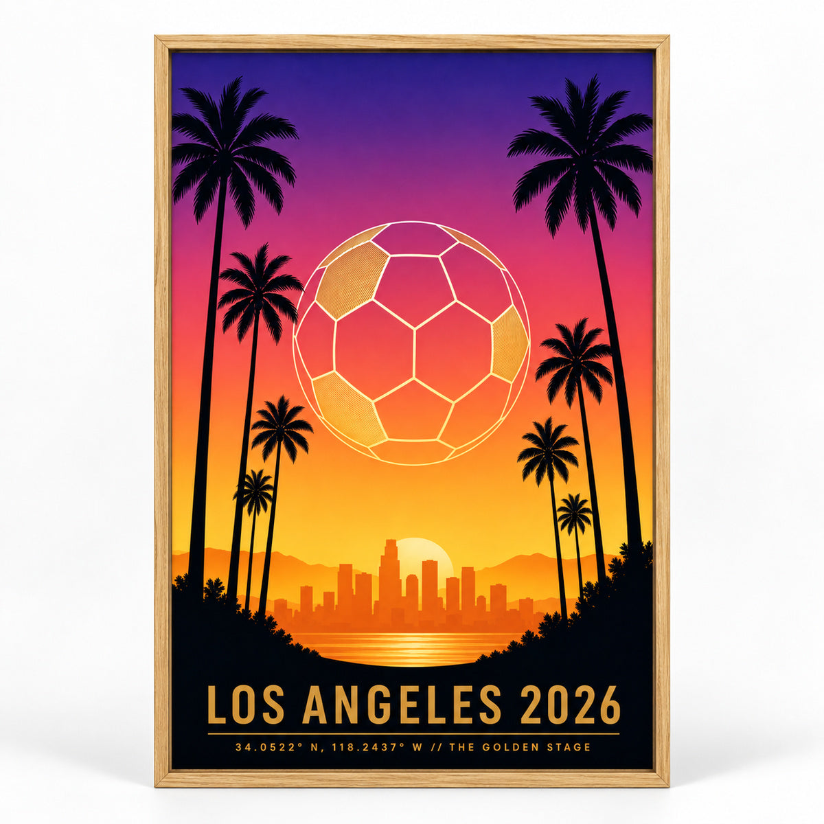 Los Angeles Golden Stage 05 Soccer Canvas Wall Art | brown_sku
