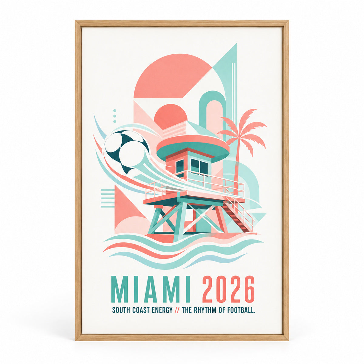 Miami Coastal Soccer Canvas Wall Art 02 | brown_sku