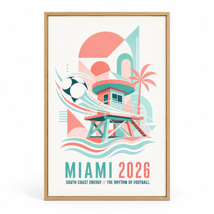 Miami Coastal Soccer Canvas Wall Art 02 | brown_sku