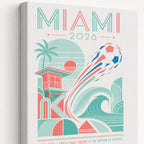 Miami Coastal Soccer Canvas Wall Art 03 wrapped canvas detail