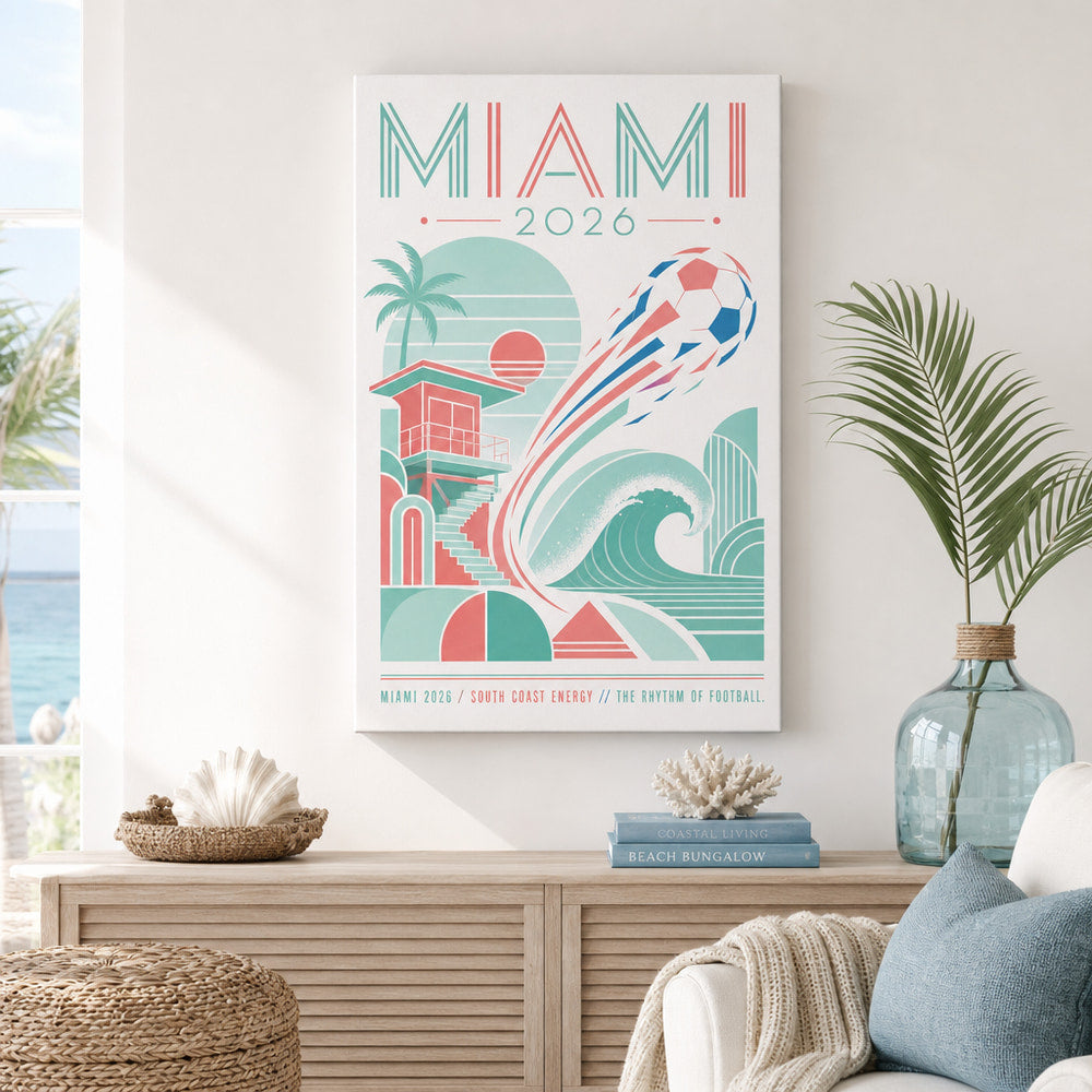Miami Coastal Soccer Canvas Wall Art 03 canvas wall art
