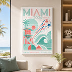 Miami Coastal Soccer Canvas Wall Art 03 canvas wall art lifestyle mockup