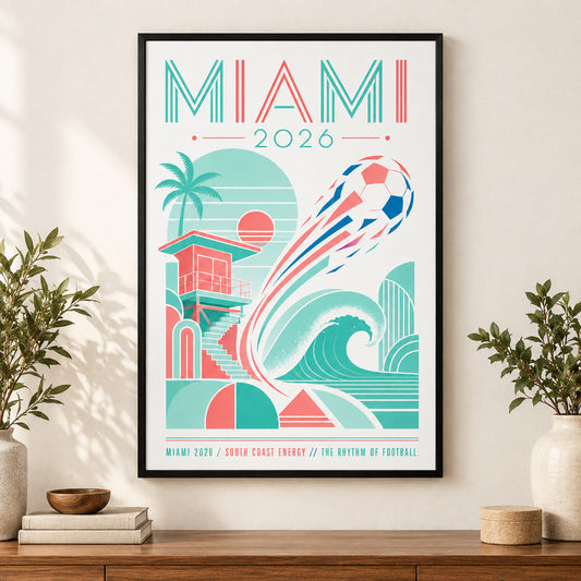Miami Coastal Soccer Canvas Wall Art 03 | black_independent_close