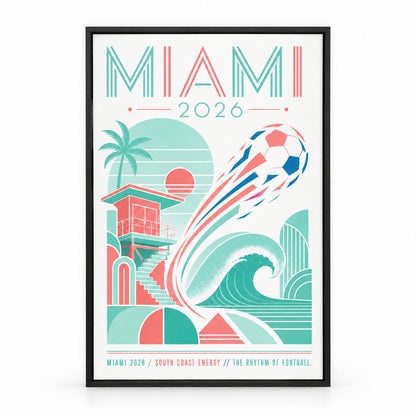 Miami Coastal Soccer Canvas Wall Art 03 | black_sku