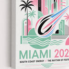 Miami Coastal Soccer Canvas Wall Art 04 wrapped canvas detail