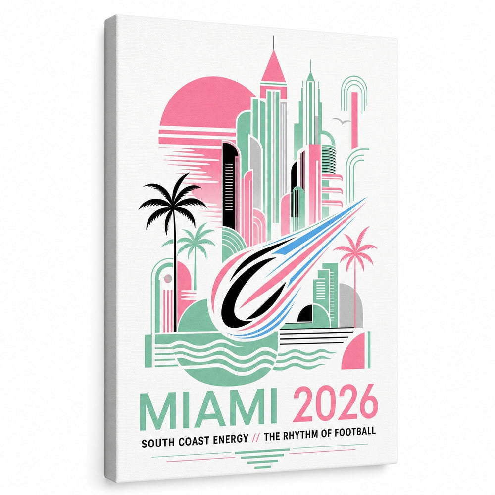 Miami Coastal Soccer Canvas Wall Art 04 room wall decor mockup