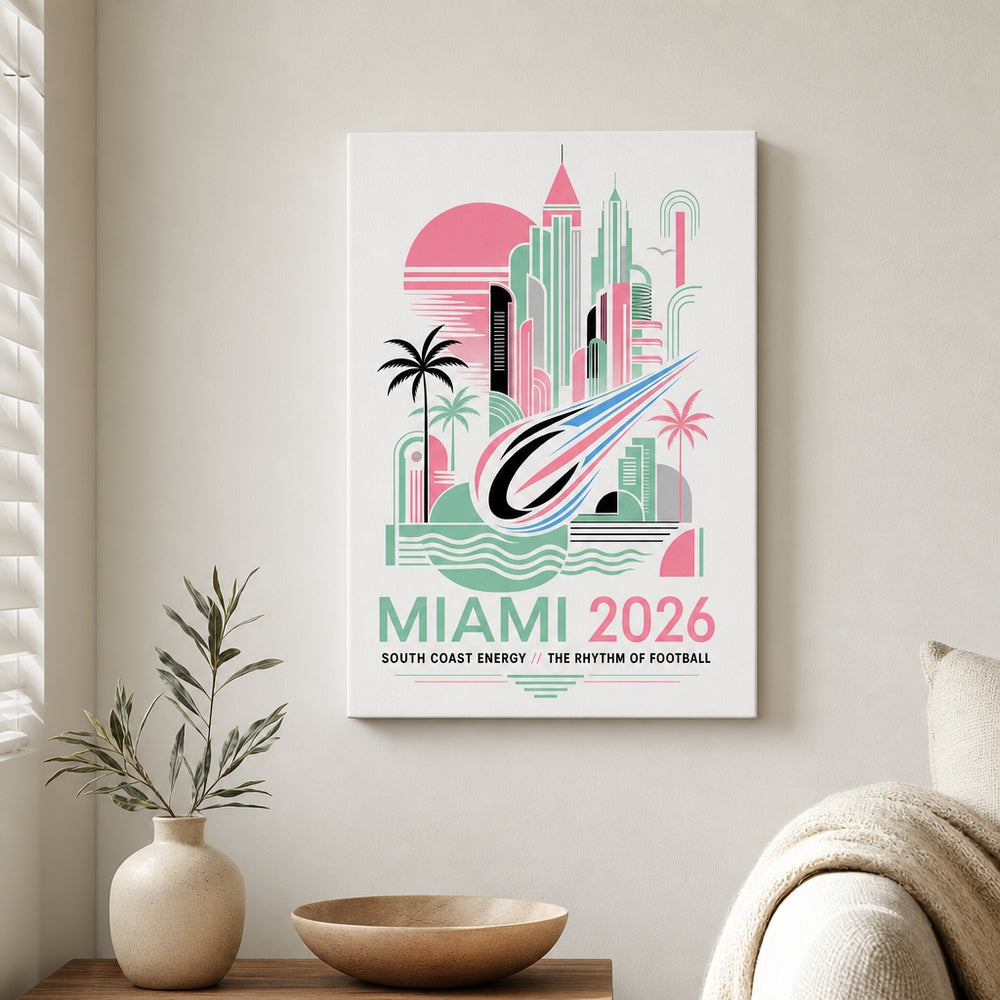 Miami Coastal Soccer Canvas Wall Art 04 side edge canvas print