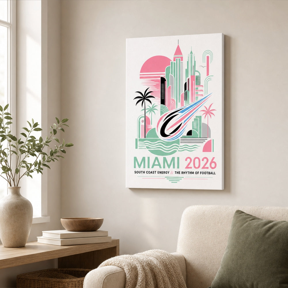 Miami Coastal Soccer Canvas Wall Art 04 size comparison chart