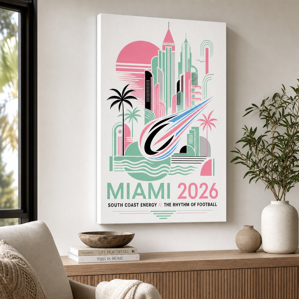 Miami Coastal Soccer Canvas Wall Art 04 canvas wall art