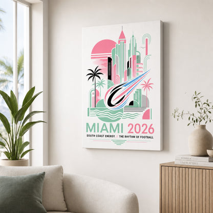 Miami Coastal Soccer Canvas Wall Art 04 canvas wall art lifestyle mockup