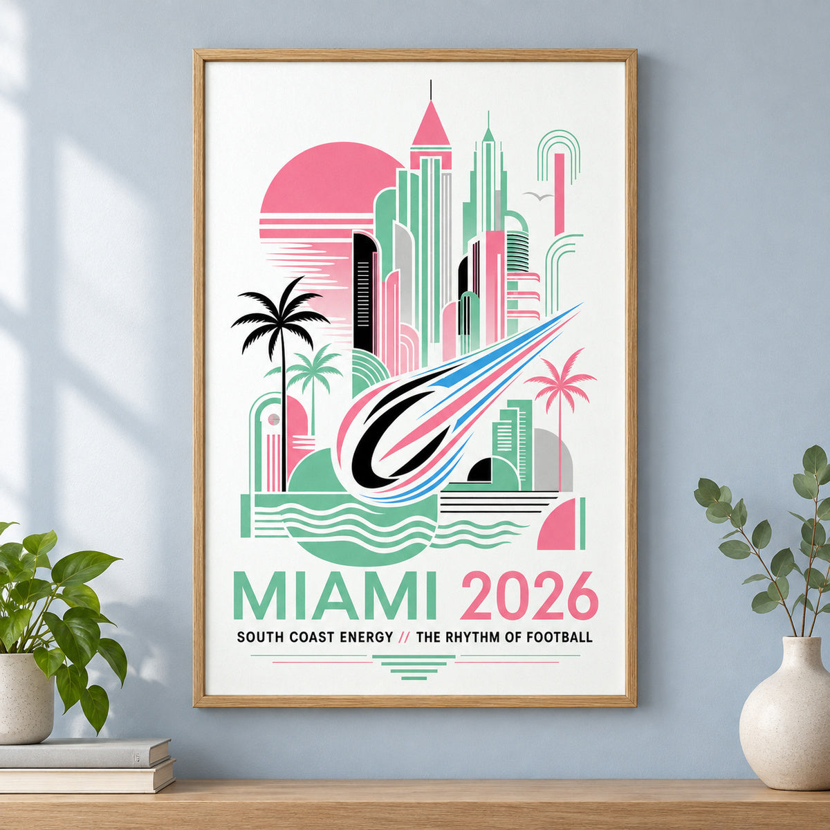 Miami Coastal Soccer Canvas Wall Art 04 | brown_independent_close