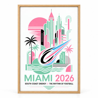 Miami Coastal Soccer Canvas Wall Art 04 | brown_sku