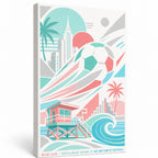 Miami Coastal Soccer Canvas Wall Art 05 room wall decor mockup