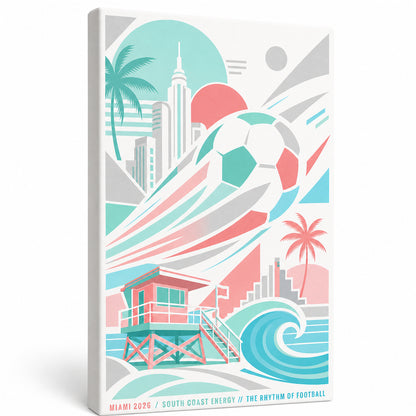 Miami Coastal Soccer Canvas Wall Art 05 - soccer canvas wall art by JOJOShop