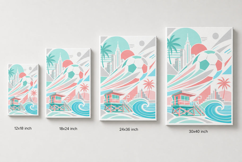 Miami Coastal Soccer Canvas Wall Art 05 canvas wall art