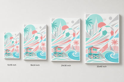 Miami Coastal Soccer Canvas Wall Art 05 canvas wall art