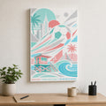 Miami Coastal Soccer Canvas Wall Art 05 side edge canvas print