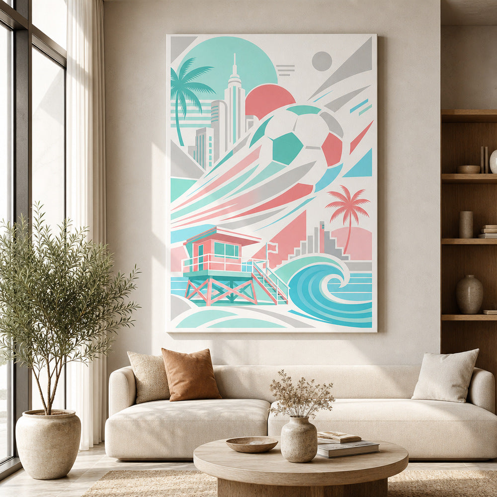 Miami Coastal Soccer Canvas Wall Art 05 canvas wall art