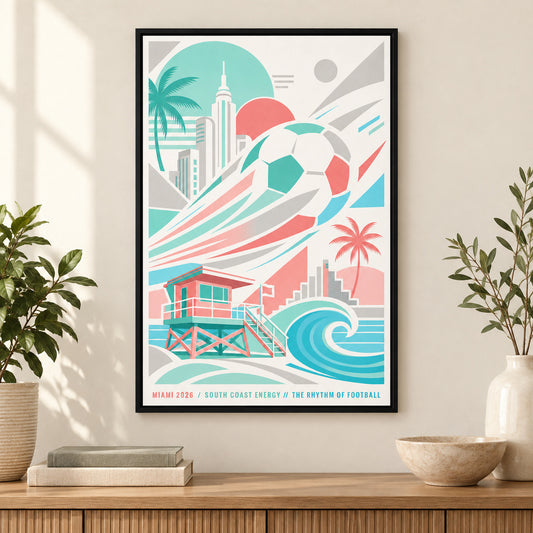 Miami Coastal Soccer Canvas Wall Art 05 | black_independent_close
