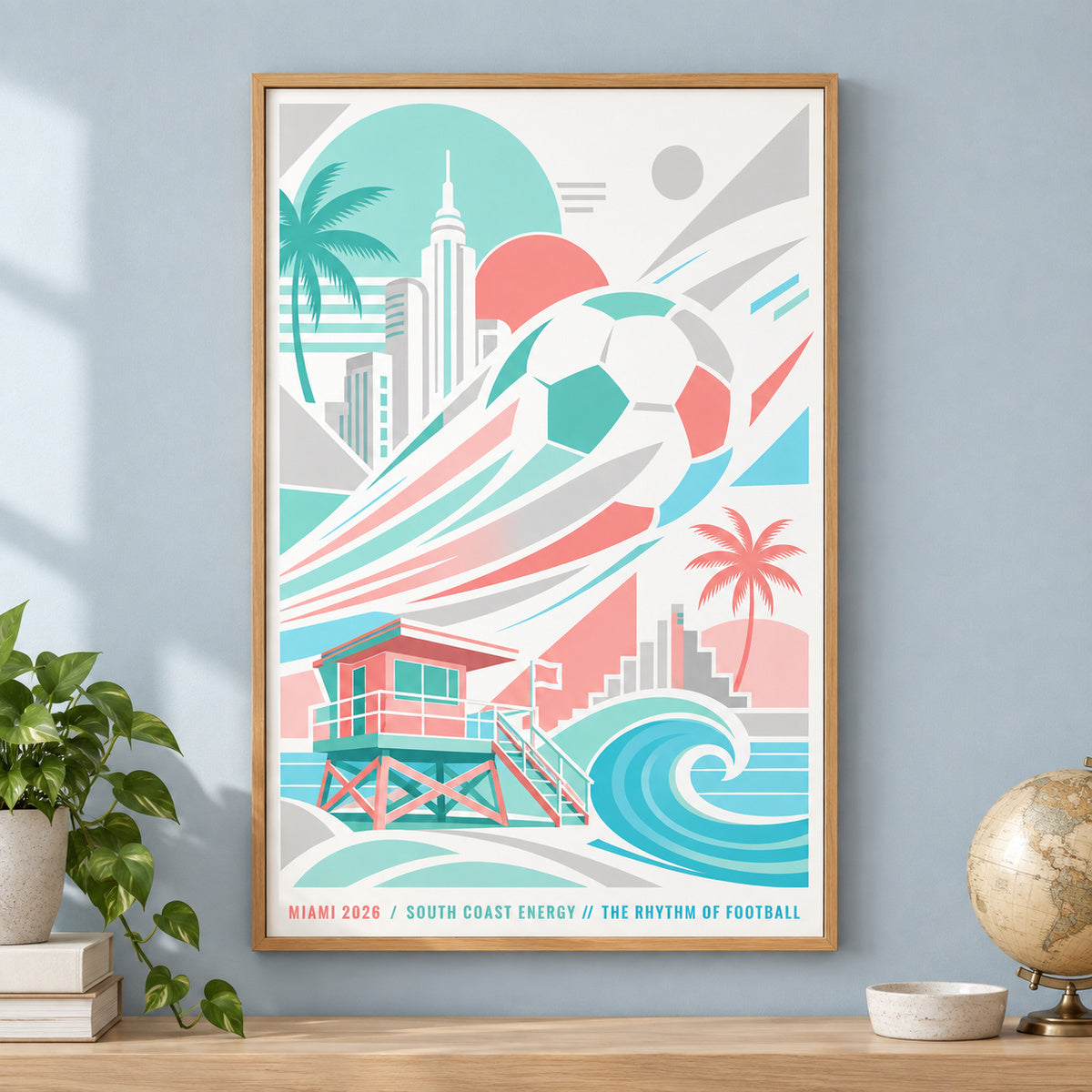 Miami Coastal Soccer Canvas Wall Art 05 | brown_independent_close