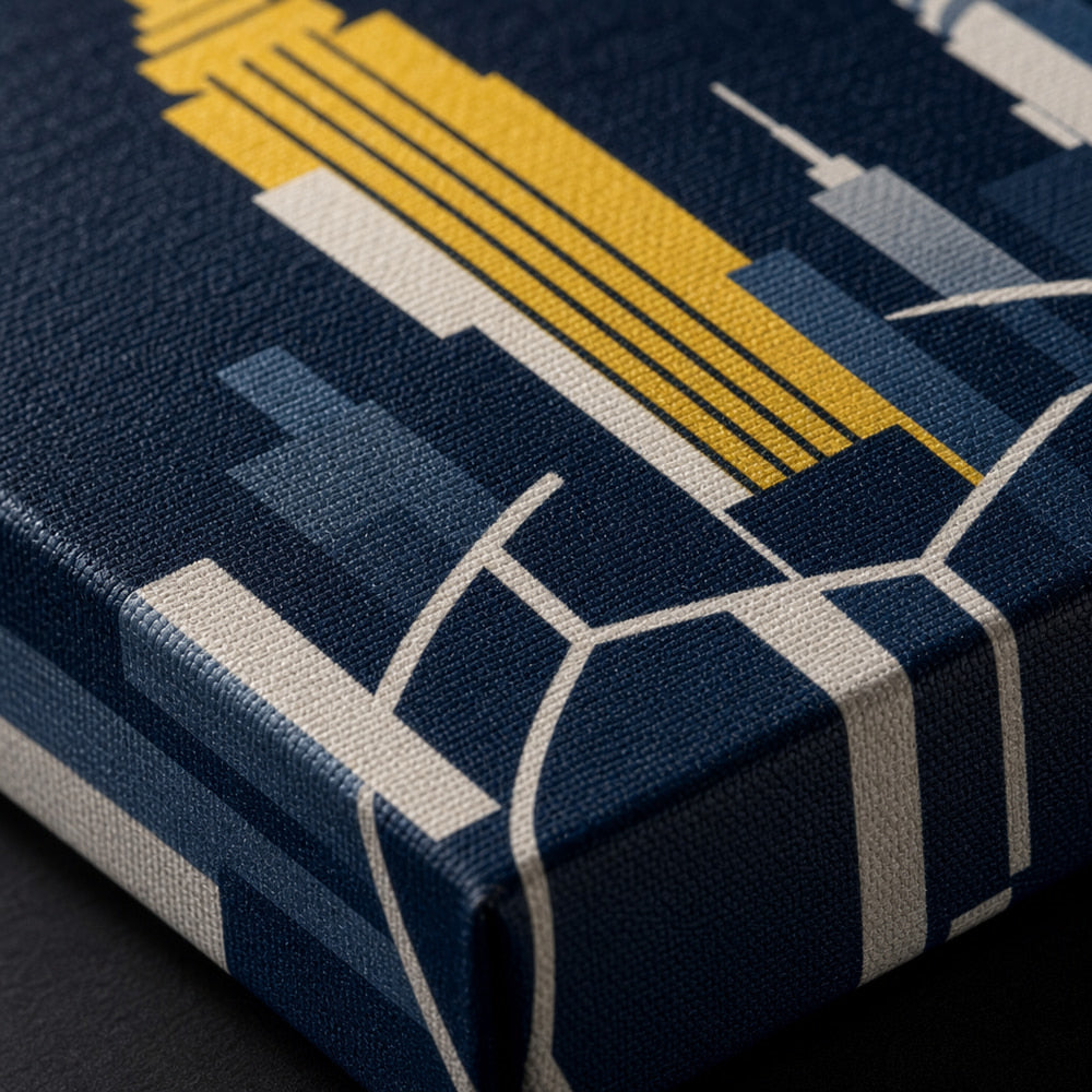 New York New Jersey 2026 Hudson Ambition Soccer Canvas Wall Art 01 close-up canvas texture and wrapped edge detail