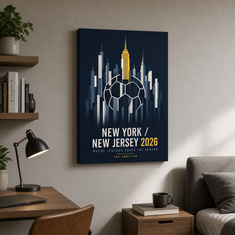 New York New Jersey 2026 Hudson Ambition Soccer Canvas Wall Art 01 18×24 inch wrapped canvas wall mockup