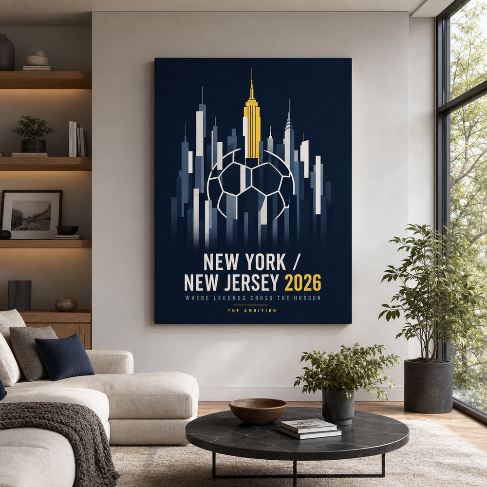 New York New Jersey 2026 Hudson Ambition Soccer Canvas Wall Art 01 30×40 inch wrapped canvas wall mockup